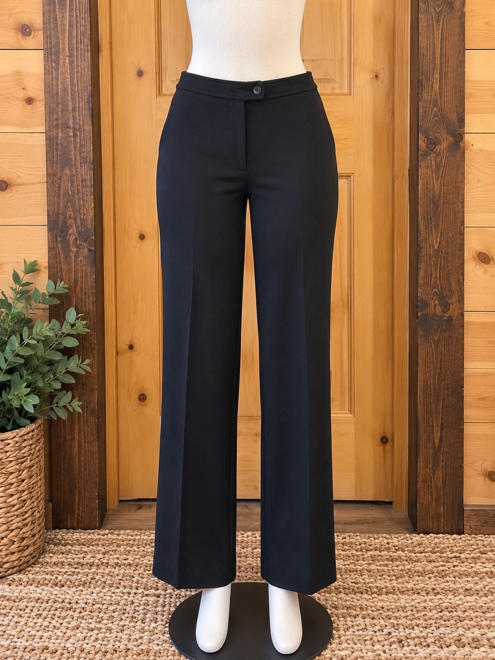 Tracy Evans Black Straight-Leg Dress Trousers